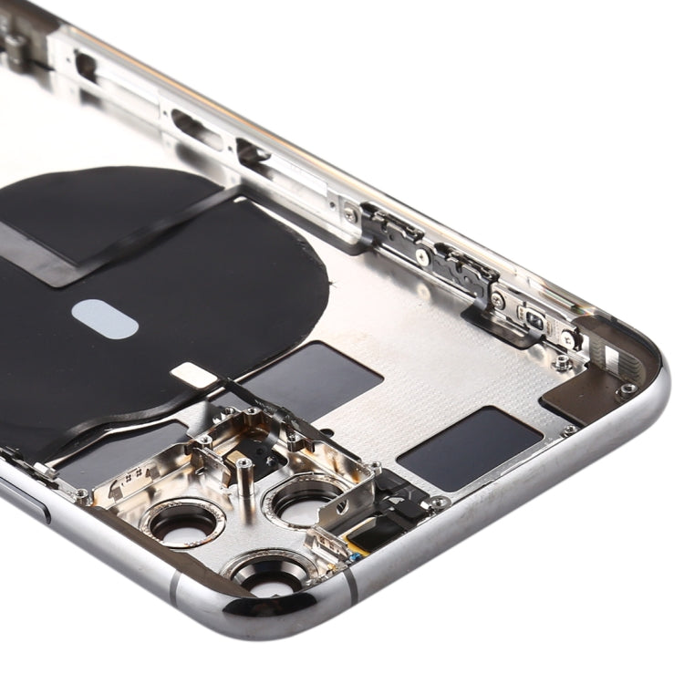 Battery Back Cover (with Side Keys & Card Tray & Power + Volume Flex Cable & Wireless Charging Module) for iPhone 11 Pro(Black) - Back Cover by PMC TechLife | Online Shopping South Africa | PMC TechLife