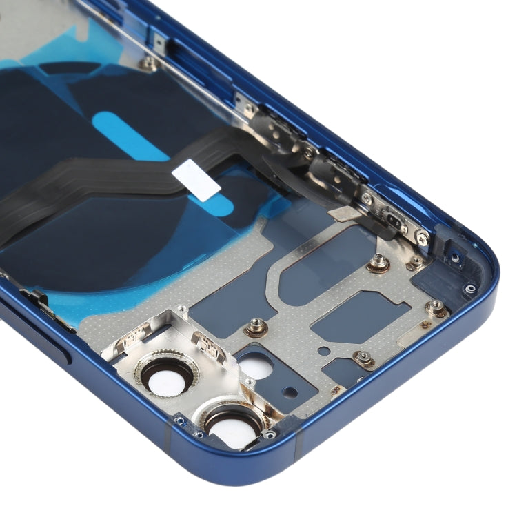 Battery Back Cover (with Side Keys & Card Tray & Power + Volume Flex Cable & Wireless Charging Module) for iPhone 12 Mini(Blue) - Back Cover by PMC TechLife | Online Shopping South Africa | PMC TechLife | Buy Now Pay Later Mobicred