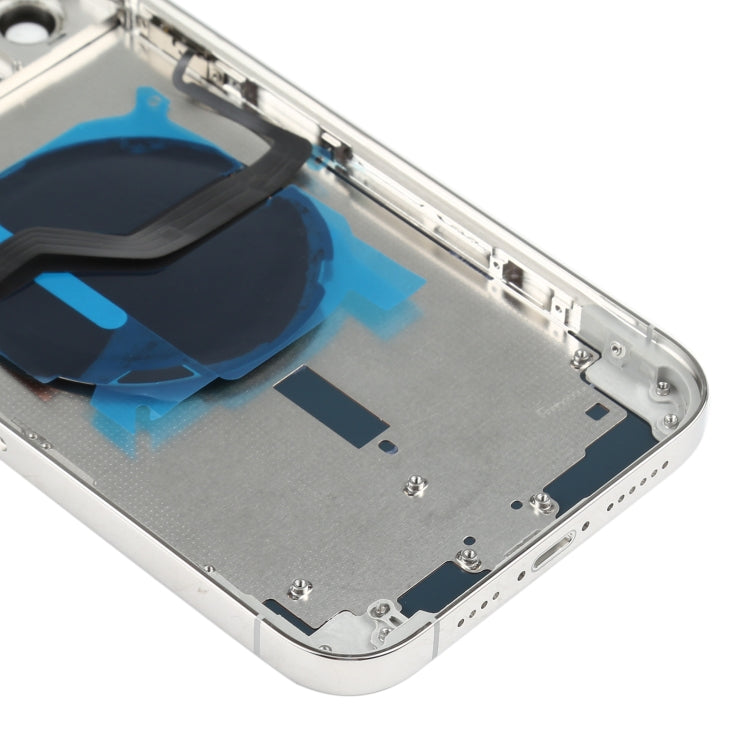 Battery Back Cover (with Side Keys & Card Tray & Power + Volume Flex Cable & Wireless Charging Module) for iPhone 12 Pro Max(White) - Back Cover by PMC TechLife | Online Shopping South Africa | PMC TechLife