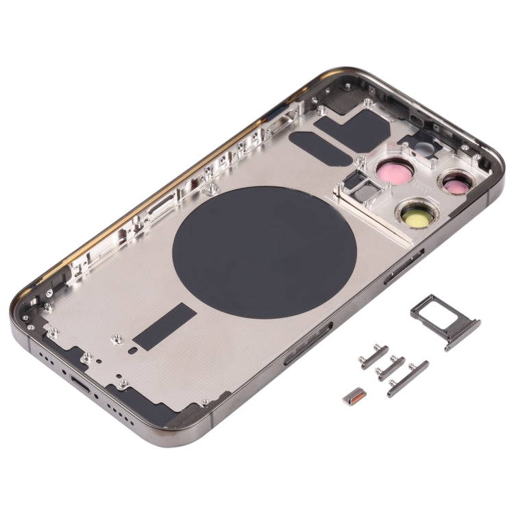 Back Housing Cover with SIM Card Tray & Side  Keys & Camera Lens for iPhone 13 Pro(Black) - Back Cover by PMC TechLife | Online Shopping South Africa | PMC TechLife