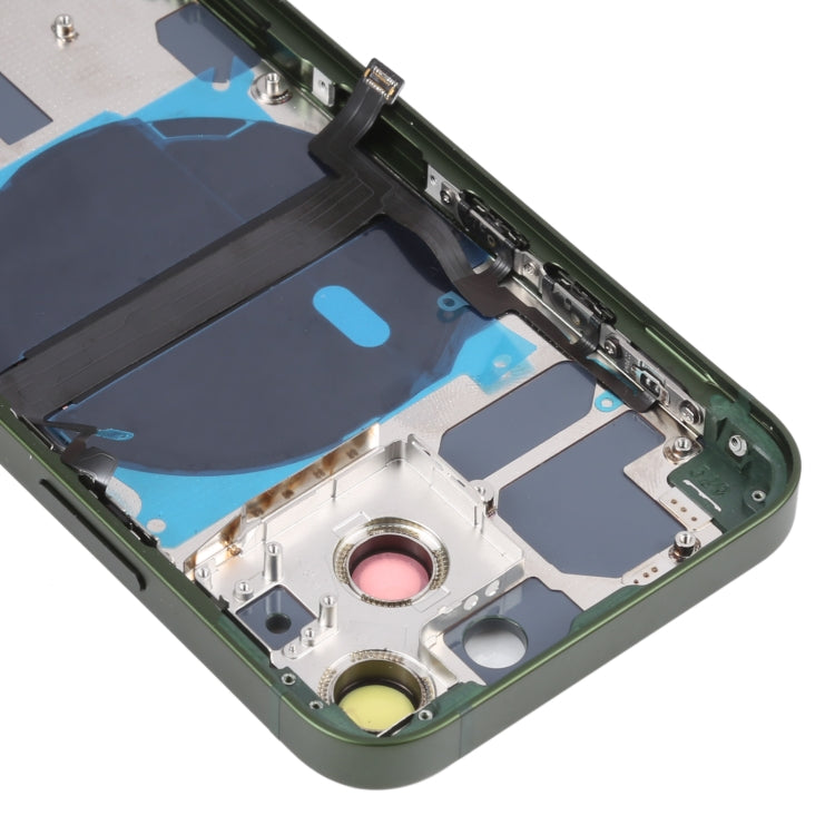 For iPhone 13 mini Battery Back Cover with Side Keys & Card Tray & Power + Volume Flex Cable & Wireless Charging Module(Green) - Back Cover by PMC TechLife | Online Shopping South Africa | PMC TechLife | Buy Now Pay Later Mobicred