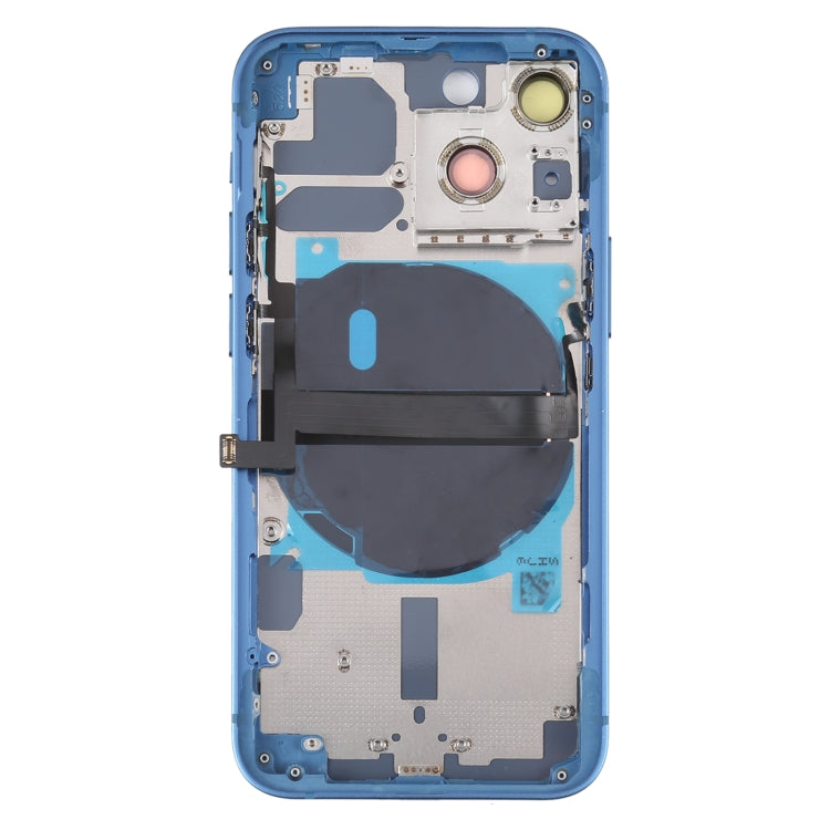For iPhone 13 mini Battery Back Cover with Side Keys & Card Tray & Power + Volume Flex Cable & Wireless Charging Module(Blue) - Back Cover by PMC TechLife | Online Shopping South Africa | PMC TechLife