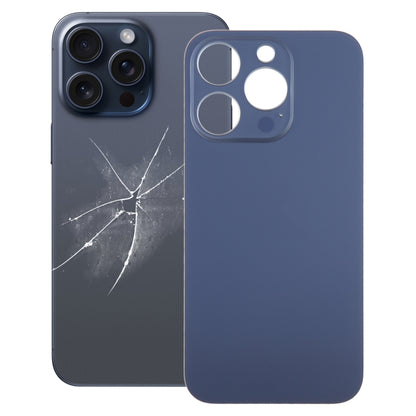 For iPhone 15 Pro Easy Replacement Big Camera Hole Glass Back Battery Cover(Blue) -  by PMC Jewellery | Online Shopping South Africa | PMC Jewellery