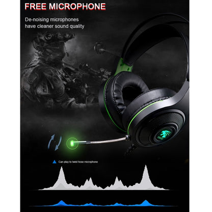 HAMTOD V5000 Dual 3.5mm + USB Interface Wired Gaming Headset, Cable Length: 2.1m(Black) - Multimedia Headset by HAMTOD | Online Shopping South Africa | PMC Jewellery