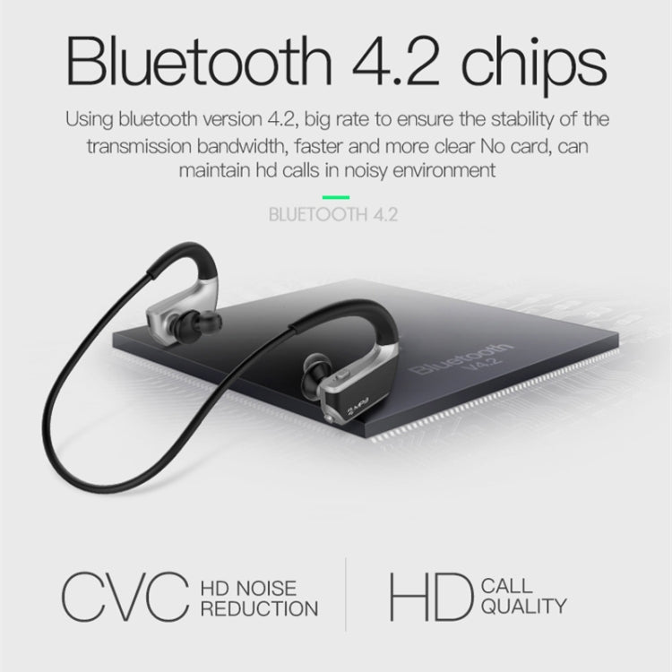 J2 Bluetooth 4.2 Binaural Hanging Type Wireless Sports Bluetooth Earphone, Built-in Memory (Gold) - Bluetooth Earphone by PMC TechLife | Online Shopping South Africa | PMC TechLife