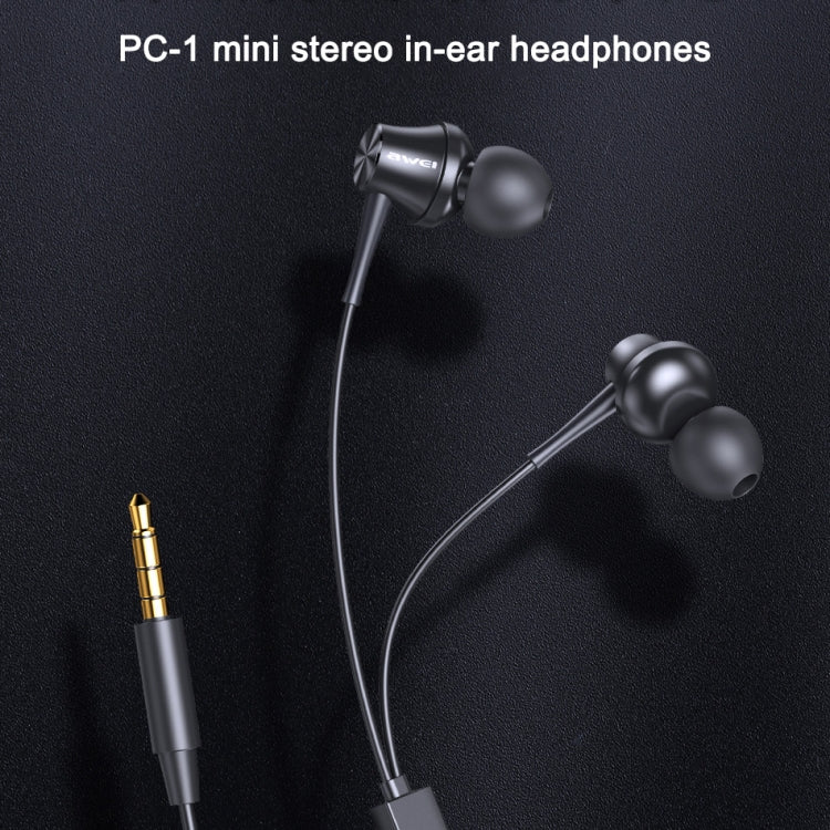 awei PC-1 Mini Stereo In-ear Headset - In Ear Wired Earphone by awei | Online Shopping South Africa | PMC Jewellery