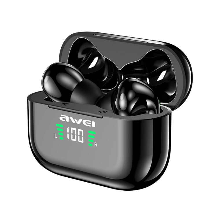 awei T29P Bluetooth V5.0 LED Digital Display Ture Wireless Sports IPX4 Waterproof TWS Headset with Charging Case - TWS Earphone by awei | Online Shopping South Africa | PMC Jewellery