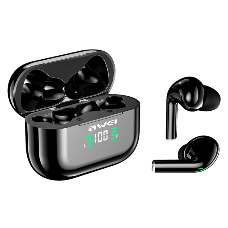 awei T29P Bluetooth V5.0 LED Digital Display Ture Wireless Sports IPX4 Waterproof TWS Headset with Charging Case - TWS Earphone by awei | Online Shopping South Africa | PMC Jewellery