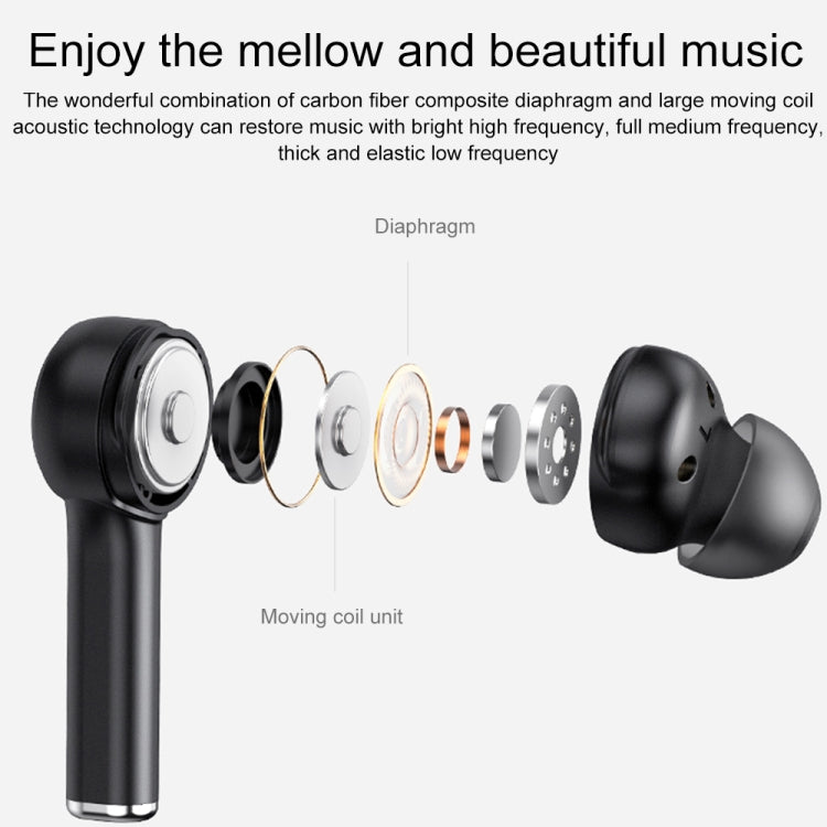 MI4 Bluetooth 5.0 LED Digital Display Intelligent Noise Reduction True Wireless Bluetooth Earphone (Black) - TWS Earphone by PMC Jewellery | Online Shopping South Africa | PMC Jewellery