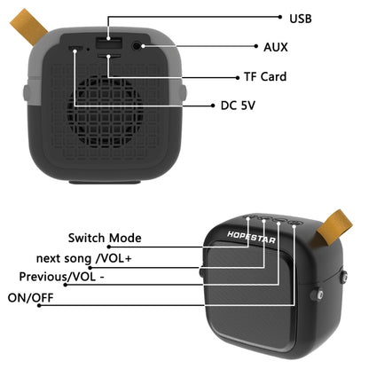 HOPESTAR T5mini Bluetooth 4.2 Portable Mini Wireless Bluetooth Speaker (Grey) - Mini Speaker by HOPESTAR | Online Shopping South Africa | PMC Jewellery