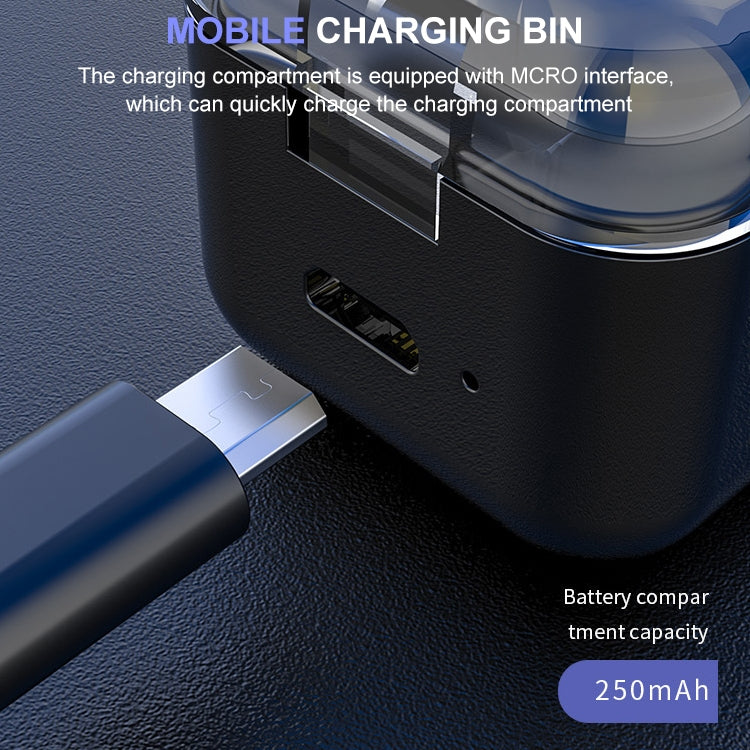 M-B8 Bluetooth 5.0 Mini Invisible In-ear Stereo Wireless Bluetooth Earphone with Charging Box (Silver) - TWS Earphone by PMC TechLife | Online Shopping South Africa | PMC TechLife
