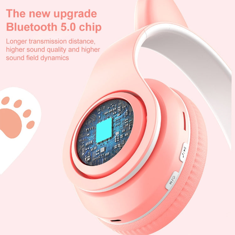 B39 Cat Ear Design LED Gradient Light Wireless Bluetooth Headset(Pink) - Multimedia Headset by PMC TechLife | Online Shopping South Africa | PMC TechLife