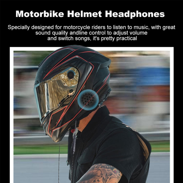 T33 3.5mm Interface Music Call Motorcycle Helmet Wired Headphone, Length: 1.2m - Normal Style Earphone by PMC Jewellery | Online Shopping South Africa | PMC Jewellery