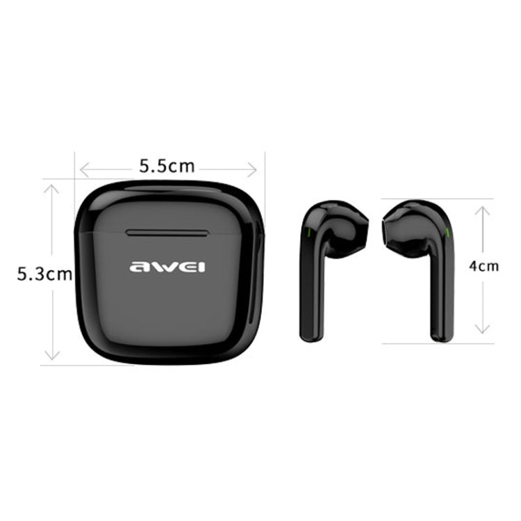 awei T26 TWS Bluetooth V5.0 Ture Wireless Sports Headset with Charging Case(Black) - TWS Earphone by awei | Online Shopping South Africa | PMC Jewellery | Buy Now Pay Later Mobicred