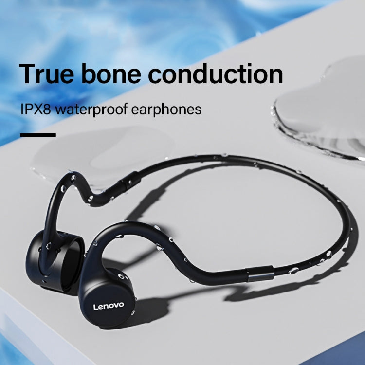 Lenovo X5 IPX8 Waterproof Bluetooth 5.0 Bone Conduction Wireless Earphones, Built-in 8G Memory (Black) - Neck-mounted Earphone by Lenovo | Online Shopping South Africa | PMC Jewellery