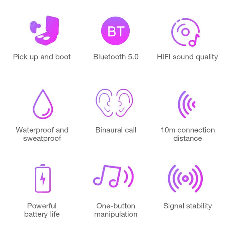 DT-4 IPX Waterproof Bluetooth 5.0 Wireless Bluetooth Earphone with 350mAh Magnetic Charging Box, Support for Calling(Dark Blue) - Bluetooth Earphone by PMC TechLife | Online Shopping South Africa | PMC TechLife
