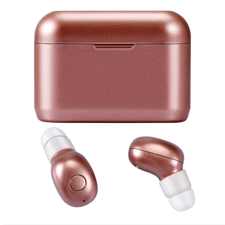 DT-4 IPX Waterproof Bluetooth 5.0 Wireless Bluetooth Earphone with 350mAh Magnetic Charging Box, Support for Calling(Rose Gold) - Bluetooth Earphone by PMC Jewellery | Online Shopping South Africa | PMC Jewellery