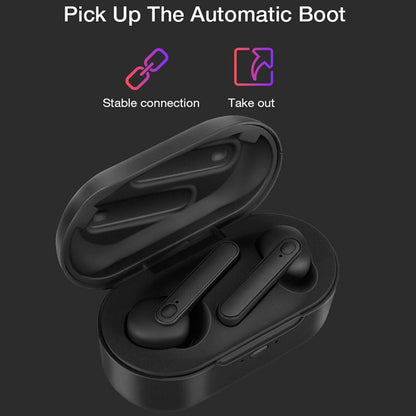 DT-5 IPX Waterproof Bluetooth 5.0 Wireless Bluetooth Earphone with Magnetic Charging Box, Support Call & Power Bank Function(Black) - Bluetooth Earphone by PMC Jewellery | Online Shopping South Africa | PMC Jewellery