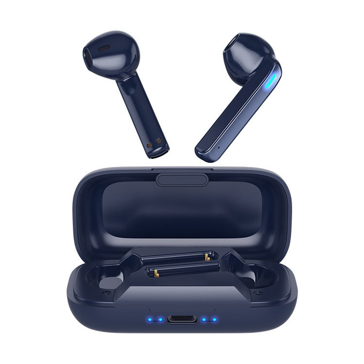 BQ02 TWS Semi-in-ear Touch Bluetooth Earphone with Charging Box & Indicator Light, Supports HD Calls & Intelligent Voice Assistant (Blue) - TWS Earphone by PMC Jewellery | Online Shopping South Africa | PMC Jewellery