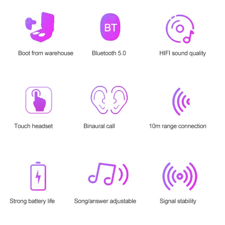 DT-13 Wireless Two Ear Bluetooth Headset Supports Touch & Smart Magnetic Charging(Pink) - Bluetooth Earphone by PMC TechLife | Online Shopping South Africa | PMC TechLife