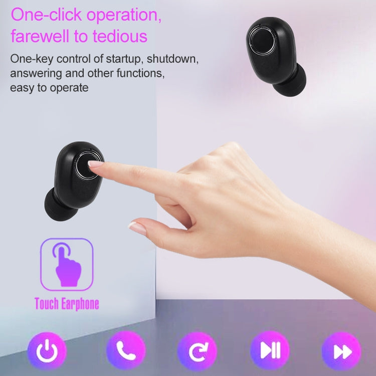 DT-13 Wireless Two Ear Bluetooth Headset Supports Touch & Smart Magnetic Charging(White) - Bluetooth Earphone by PMC TechLife | Online Shopping South Africa | PMC TechLife
