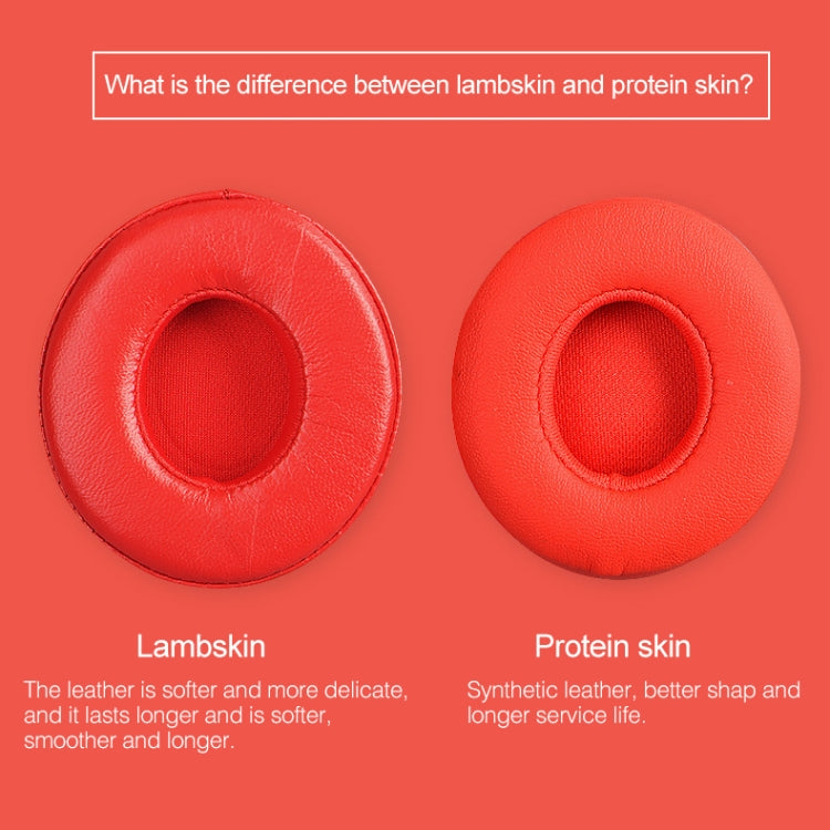 1 Pair Leather Headphone Protective Case for Beats Solo2.0 / Solo3.0, Wireless Version (Red) - Earmuff & Pad by PMC TechLife | Online Shopping South Africa | PMC TechLife