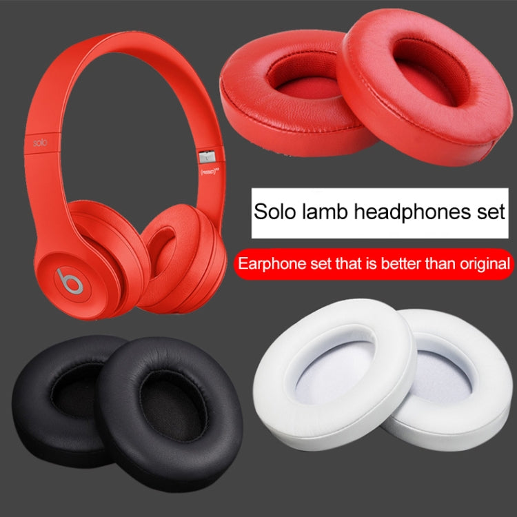 1 Pair Leather Headphone Protective Case for Beats Solo2.0 / Solo3.0, Wireless Version (Red) - Earmuff & Pad by PMC TechLife | Online Shopping South Africa | PMC TechLife