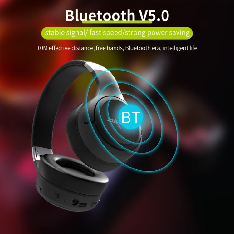 ZEALOT B28 Folding Headband Bluetooth Stereo Music Headset with Display (Black Blue) - free shipping - PMC TechLife - Order now!
