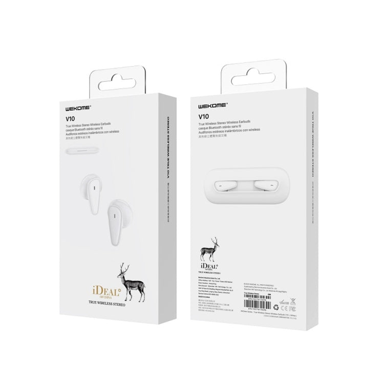 WK V10 White Deer Series TWS IPX4 In-ear Waterproof Bluetooth 5.0 Earphone with Charging Box - Bluetooth Earphone by WK | Online Shopping South Africa | PMC Jewellery | Buy Now Pay Later Mobicred