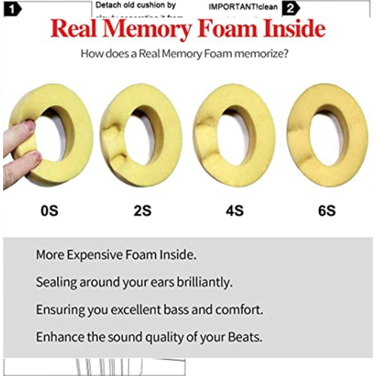 1 Pair Soft Sponge Earmuff Headphone Jacket for Beats Solo 2.0, Wired Version(White) - Earmuff & Pad by PMC TechLife | Online Shopping South Africa | PMC TechLife