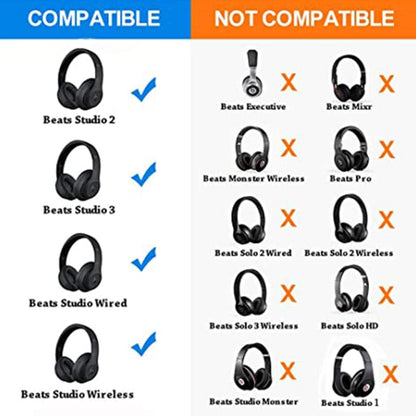 1 Pair Soft Sponge Earmuff Headphone Jacket for Beats Studio 2.0(Grey) - Earmuff & Pad by PMC Jewellery | Online Shopping South Africa | PMC Jewellery