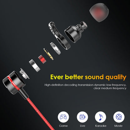 G21 1.2m Wired In Ear 3.5mm Interface Stereo Wire-Controlled HIFI Earphones Video Game Mobile Game Headset With Mic(Black) - In Ear Wired Earphone by PMC Jewellery | Online Shopping South Africa | PMC Jewellery