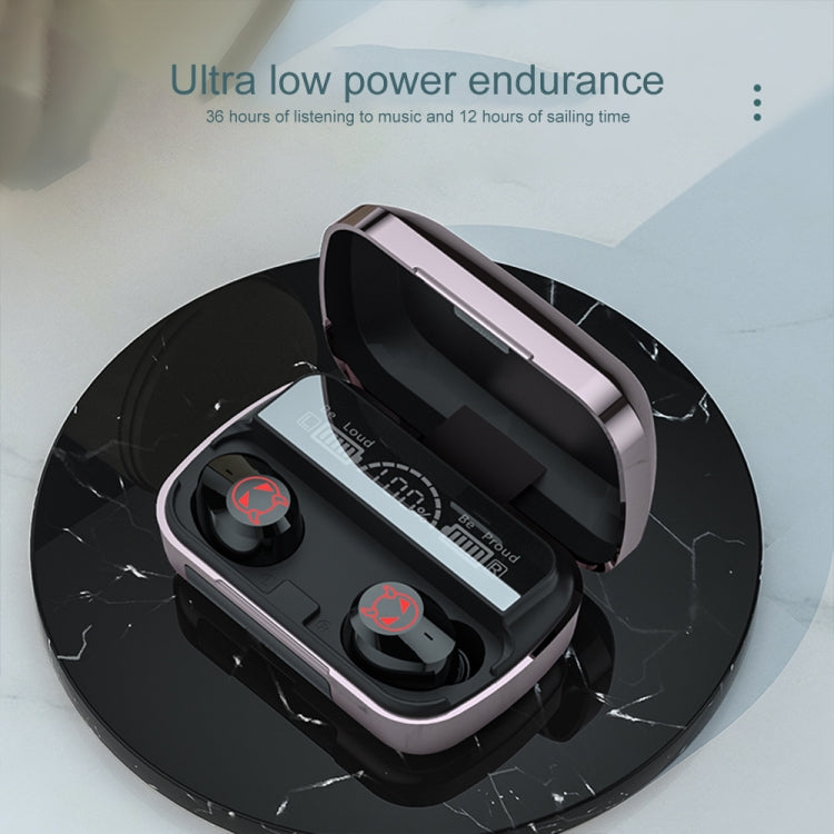 M23 Little Devil Pattern Intelligent Noise Reduction Touch Bluetooth Earphone with Three-screen Battery Display & Mirror Charging Box, Support HD Call & Siri (Pink) - Bluetooth Earphone by PMC TechLife | Online Shopping South Africa | PMC TechLife