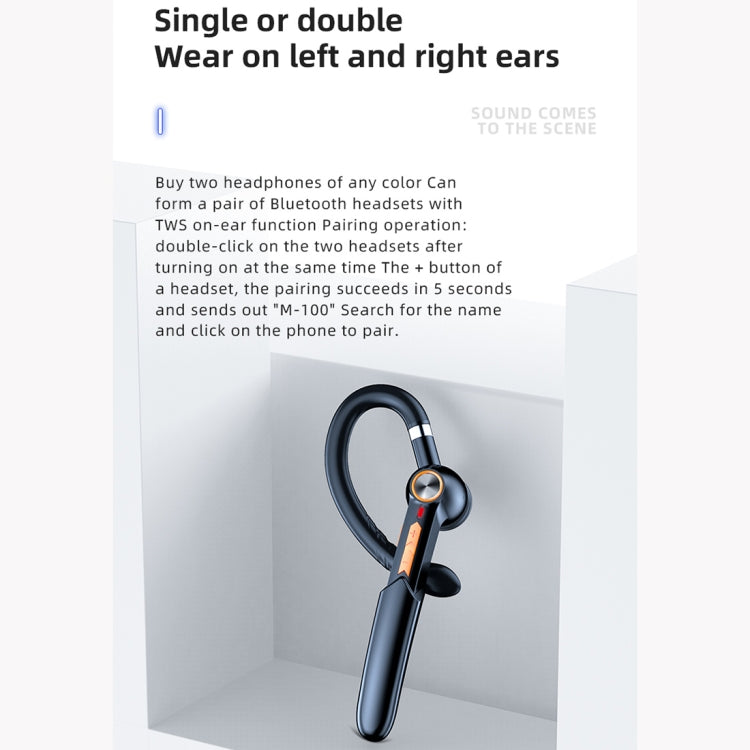ME-100 TWS Business Rotating Universal True Stereo 5.0 Version Hanging Ear In-Ear Bluetooth Headset(Red + Black) - Bluetooth Earphone by PMC TechLife | Online Shopping South Africa | PMC TechLife
