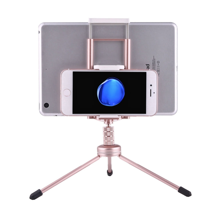 Multi-function Aluminum Alloy Tripod Mount Holder Stand , for iPad, iPhone, Samsung, Lenovo, Sony and other Smartphones & Tablets & Digital Cameras(Rose Gold) - Desktop Holder by PMC Jewellery | Online Shopping South Africa | PMC Jewellery