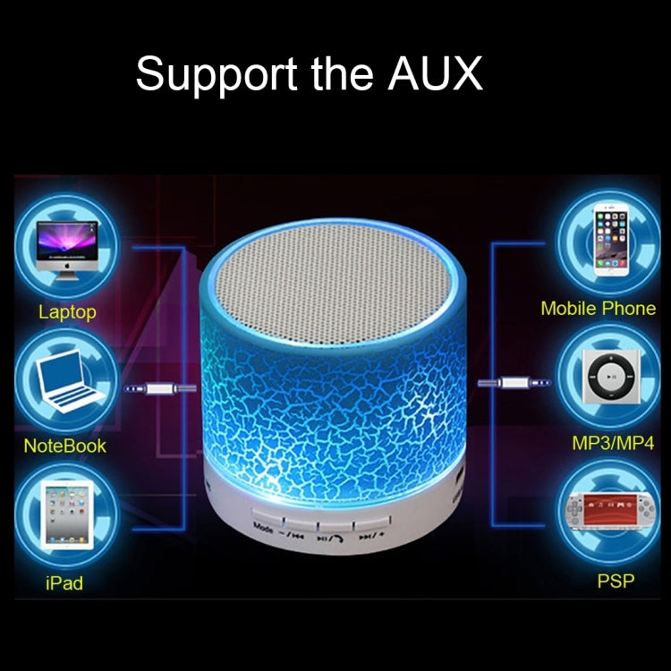 A9 Mini Portable Glare Crack Bluetooth Stereo Speaker with LED Light, Built-in MIC, Support Hands-free Calls & TF Card(Black) - Mini Speaker by PMC TechLife | Online Shopping South Africa | PMC TechLife