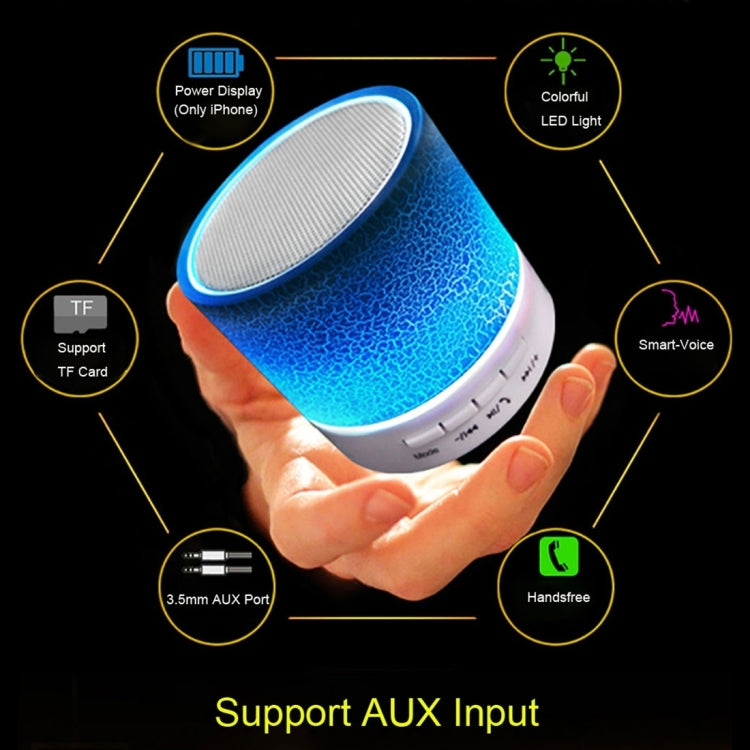 A9 Mini Portable Glare Crack Bluetooth Stereo Speaker with LED Light, Built-in MIC, Support Hands-free Calls & TF Card(Black) - Mini Speaker by PMC TechLife | Online Shopping South Africa | PMC TechLife