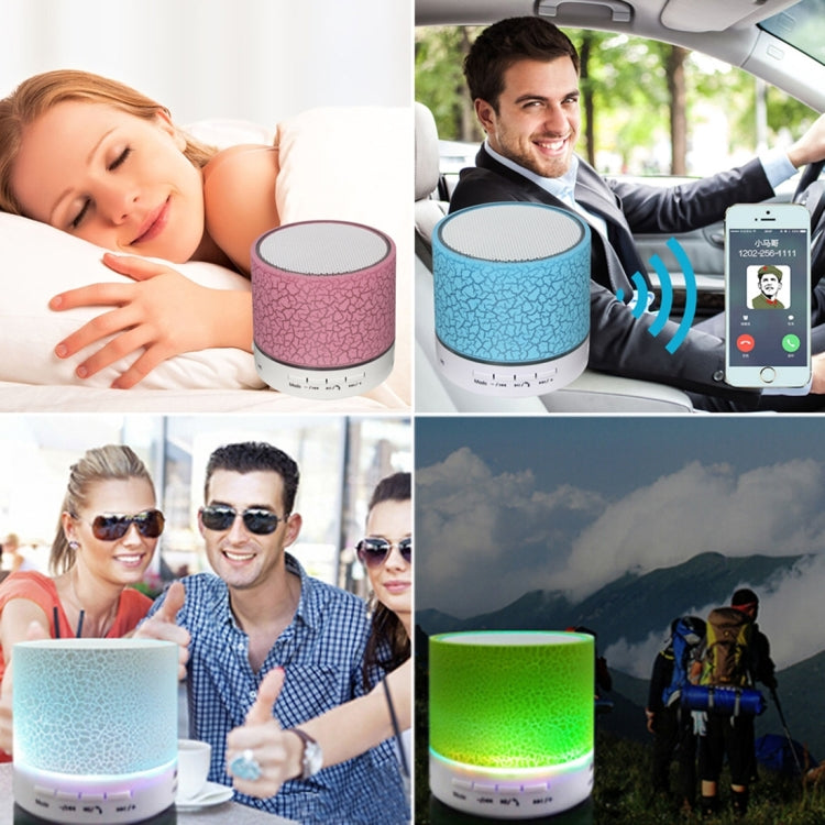 A9 Mini Portable Glare Crack Bluetooth Stereo Speaker with LED Light, Built-in MIC, Support Hands-free Calls & TF Card(Green) - Mini Speaker by PMC Jewellery | Online Shopping South Africa | PMC Jewellery