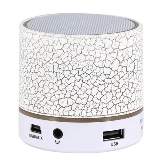 A9 Mini Portable Glare Crack Bluetooth Stereo Speaker with LED Light, Built-in MIC, Support Hands-free Calls & TF Card(White) - Mini Speaker by PMC Jewellery | Online Shopping South Africa | PMC Jewellery