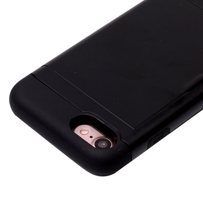 For  iPhone 8 & 7  Slide Style TPU + PC Combination Case with Card Slot(Black) - More iPhone Cases by PMC Jewellery | Online Shopping South Africa | PMC Jewellery