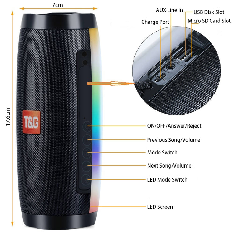 T&G TG157 Bluetooth 4.2 Mini Portable Wireless Bluetooth Speaker with Melody Colorful Lights(Red) - free shipping - PMC TechLife - Order now!