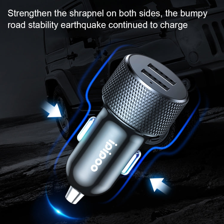 ipipoo XP-2 Dual USB Car Fast Charging Charger with Android Line(White) - Car Charger by ipipoo | Online Shopping South Africa | PMC Jewellery