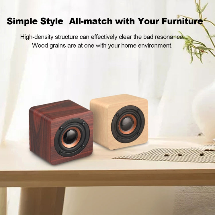 Q1 Wooden Mini Portable Mega Bass Wireless Bluetooth Speaker(Yellow) - Mini Speaker by PMC Jewellery | Online Shopping South Africa | PMC Jewellery