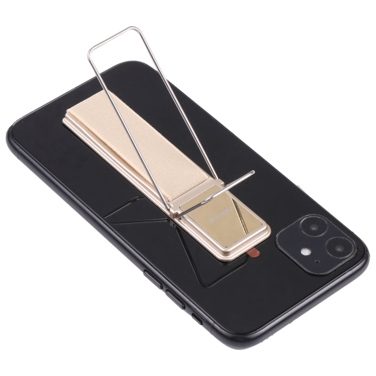 cmzwt CPS-030 Adjustable Folding Magnetic Mobile Phone Holder Bracket with Grip (Gold) - Hand-Sticking Bracket by PMC Jewellery | Online Shopping South Africa | PMC Jewellery