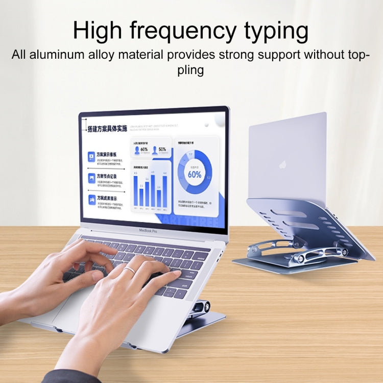 R- JUST HZ08-1 Rotating Two Holes Lifting Laptop Stand (Silver) - free shipping - PMC TechLife - Order now!