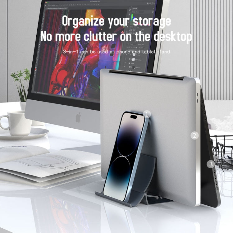 R-JUST BJ16 3 in 1 Multifunctional Gravity Storage Bracket Base (Silver) - free shipping - PMC TechLife - Order now!