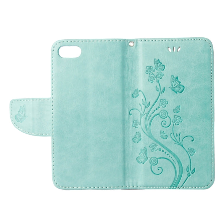 For  iPhone 8 & 7  Pressed Flowers Horizontal Flip Leather Case with Holder & Card Slots & Wallet(Green) - More iPhone Cases by PMC TechLife | Online Shopping South Africa | PMC TechLife | Buy Now Pay Later Mobicred