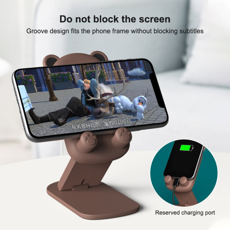 DK-XX-111 Cartoon Animal Retractable Phone Lazy Bracket Foldable Desktop Holder(Brown) - Desktop Holder by PMC Jewellery | Online Shopping South Africa | PMC Jewellery