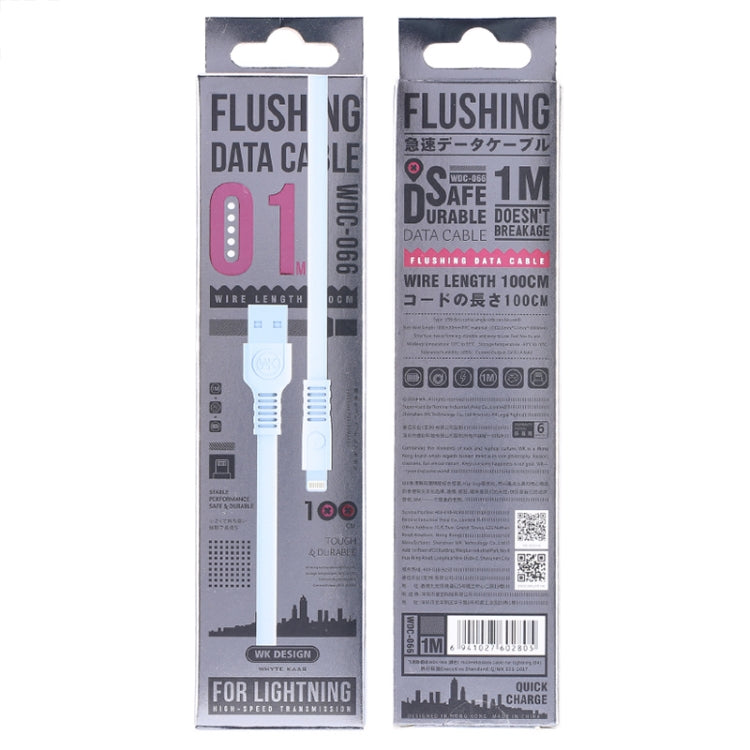 WK WDC-066i 2.1A 8 Pin Flushing Charging Data Cable, Length: 1m(White) - Normal Style Cable by WK | Online Shopping South Africa | PMC Jewellery