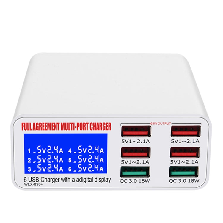 WLX-896+ 6 In 1 Multi-function Smart Digital Display USB Charger(EU Plug) - Multifunction Charger by PMC TechLife | Online Shopping South Africa | PMC TechLife